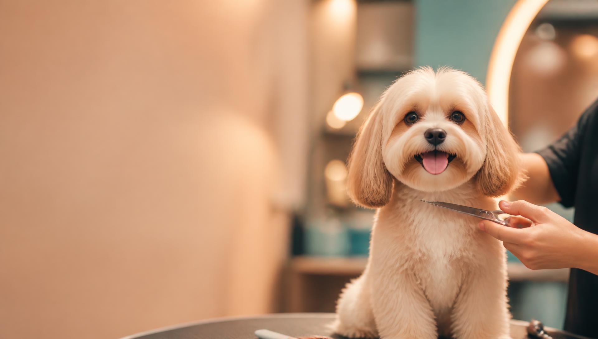 Perro siendo atendido en una sesión de grooming profesional a domicilio